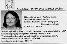 An ID card for a human rights monitor