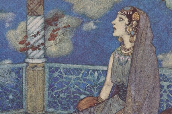 Stories from the Arabian nights retold by Laurence Housman; with drawings by Edmund Dulac (London: Hodder and Stoughton, 1907).