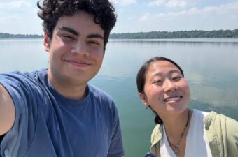 Kai Tan and her co-intern at CVT taking a selfie at Lake Harriet in Minneapolis, Minnesota