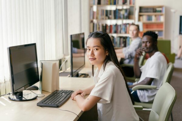 University students sitting at computers